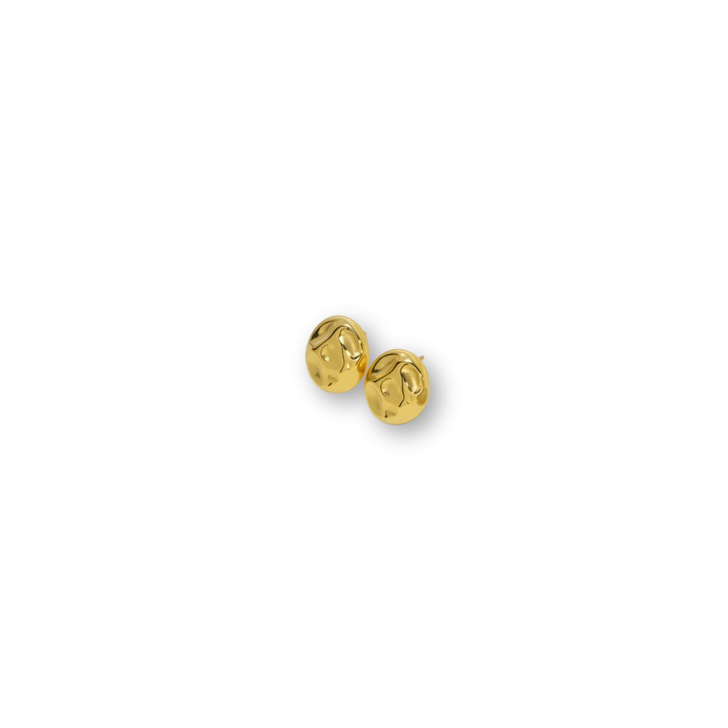 Aretes Botón Dorado