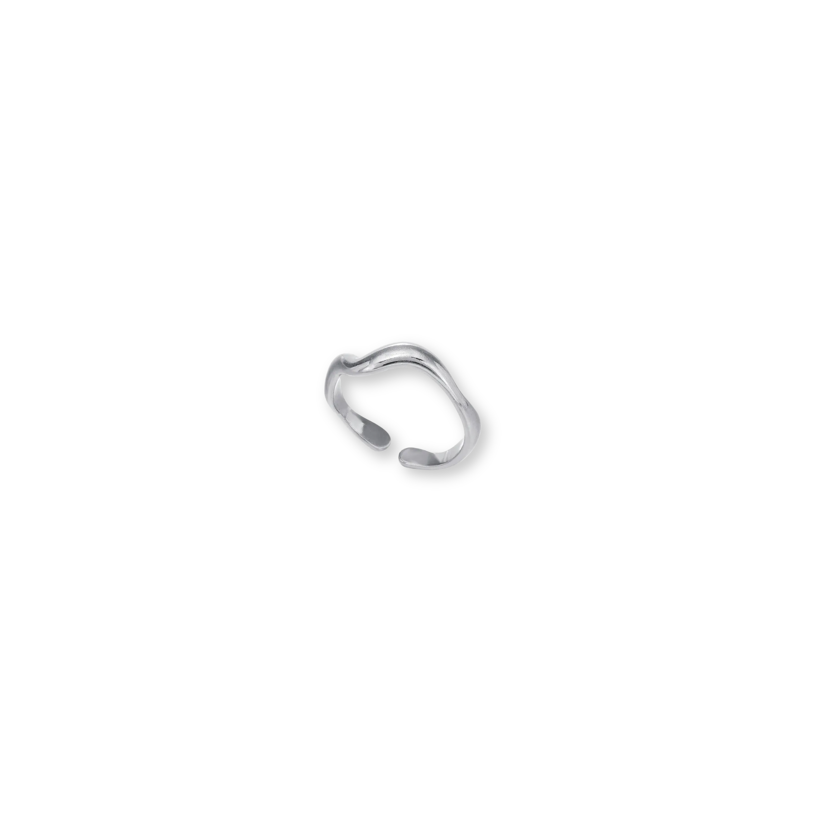 Anillo Ondulado Plateado